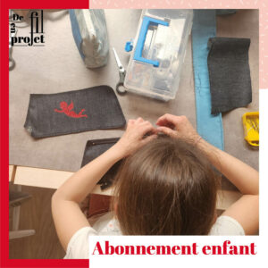 Abonnement couture enfant | 1er semestre | le mercredi après midi de 16h à 17h30  une semaine sur deux